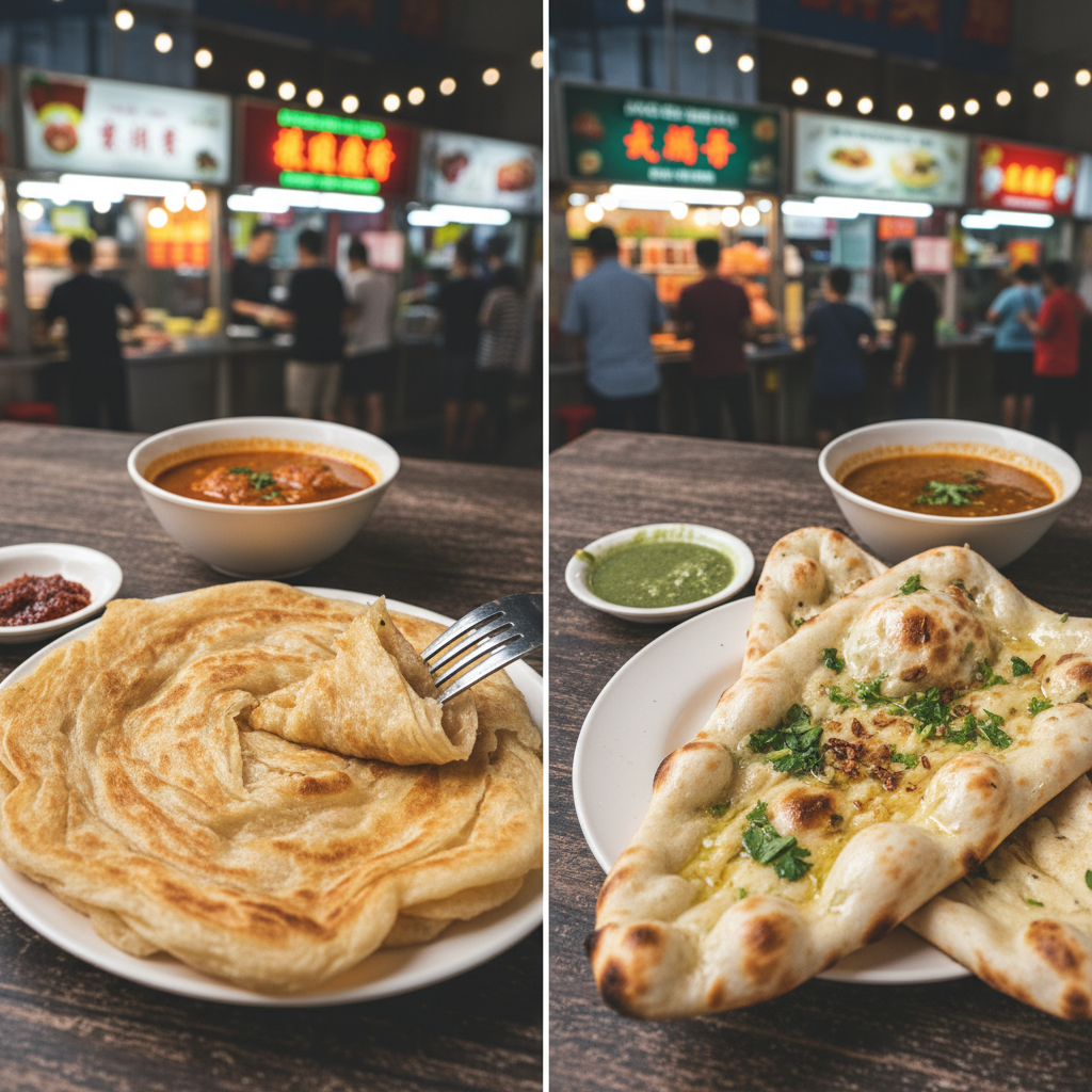 🫓 Roti Prata vs 🍴 Naan: Singapore's Ultimate Food Showdown!