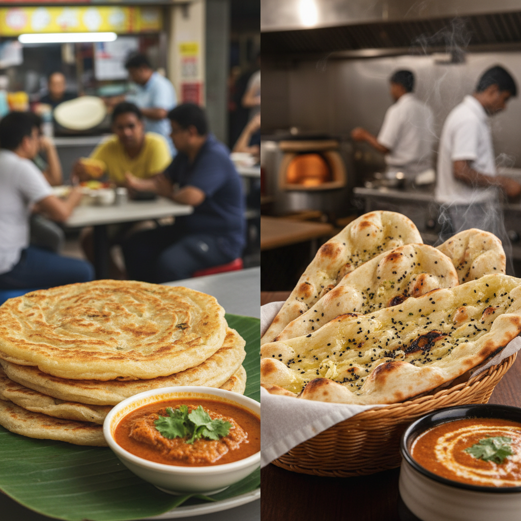 🫓 Roti Prata vs 🍴 Naan: Singapore's Ultimate Food Showdown!
