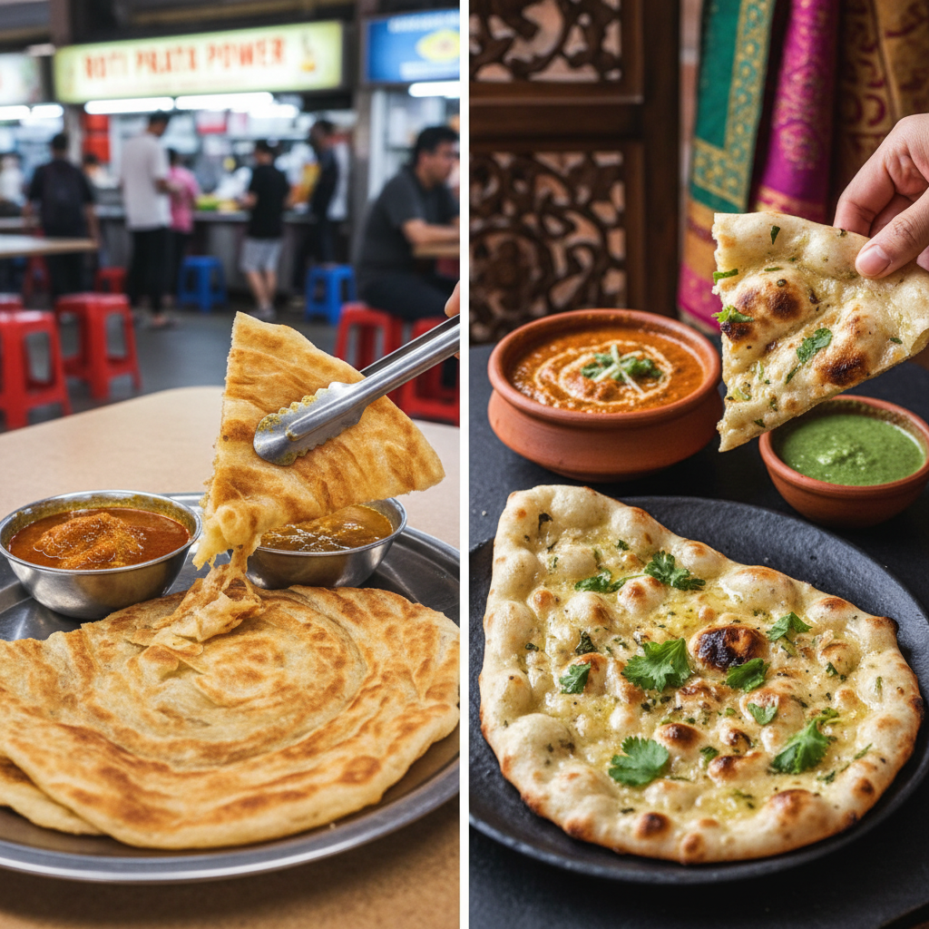 🫓 Roti Prata vs 🍴 Naan: Singapore's Ultimate Food Showdown