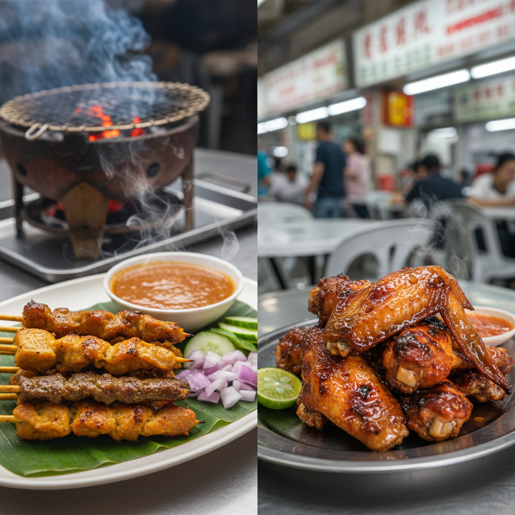 🍢 Satay vs 🍴 BBQ Chicken Wings: Singapore's Ultimate Food Showdown
