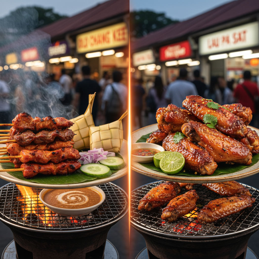 🍢 Satay vs 🍴 BBQ Chicken Wings: Singapore's Ultimate Food Showdown