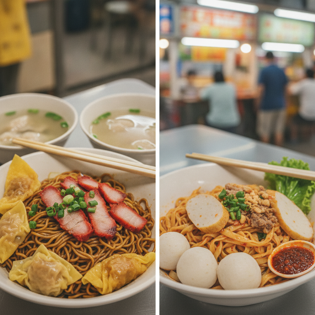 🥟 Wanton Mee vs 🍴 Fishball Noodles: Singapore's Ultimate Food Showdown